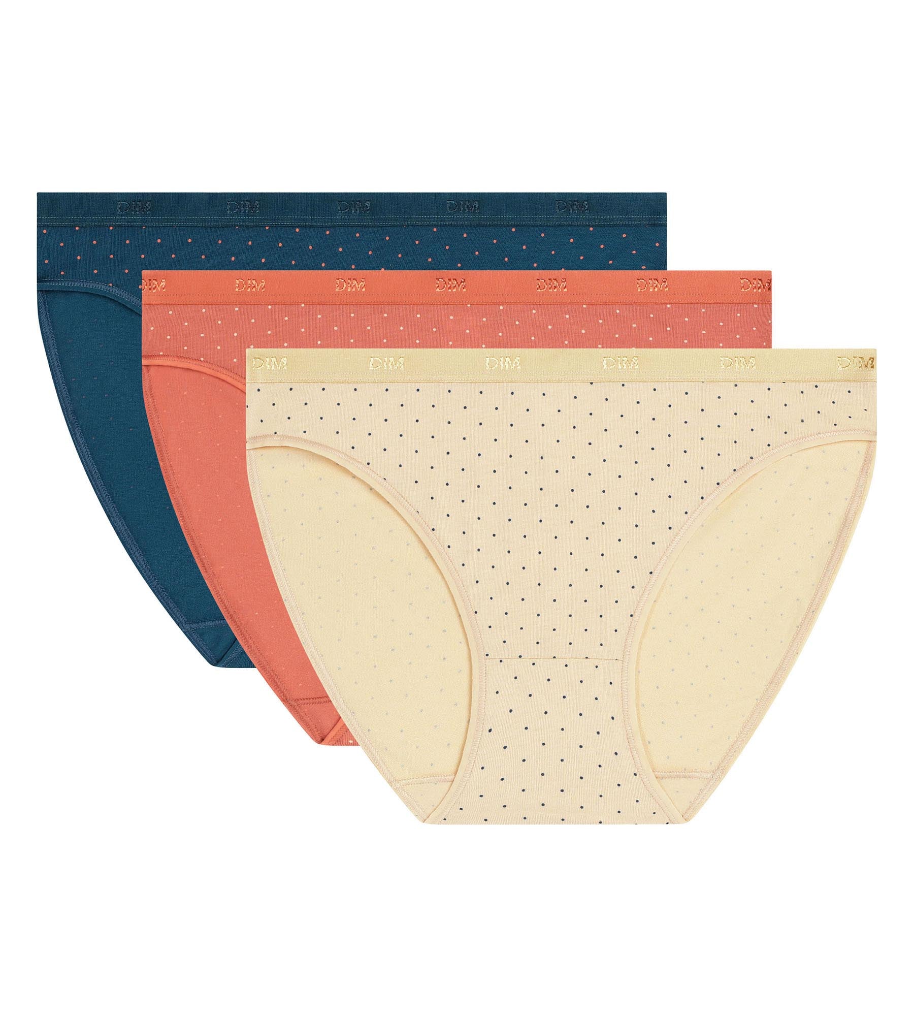 dim-les-pockets-lot-de-3-slips-femme-coton-stretch-pois image 5