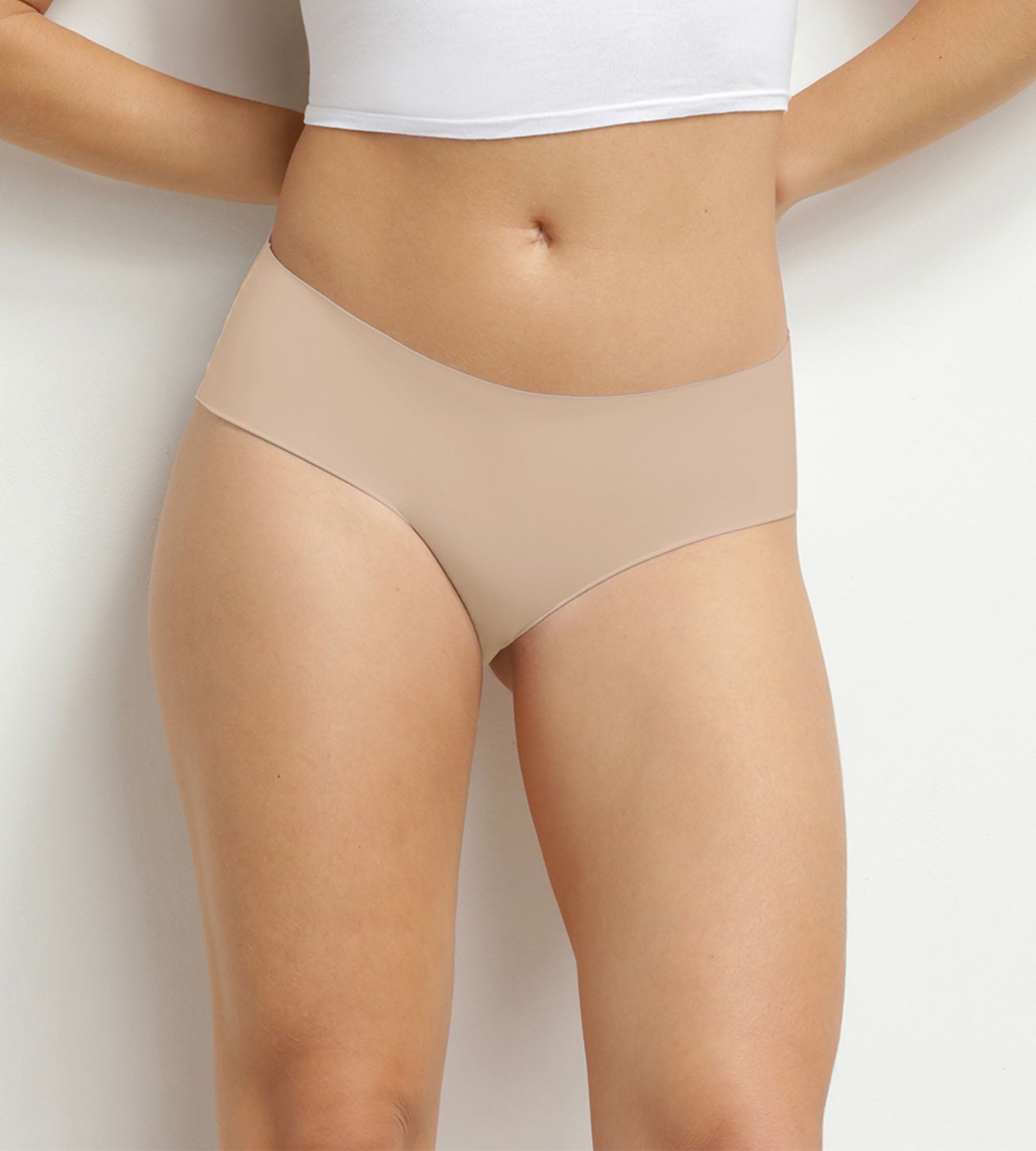 dim-microfibre-culotte-midi-taille-haute-invisible-nude image 1