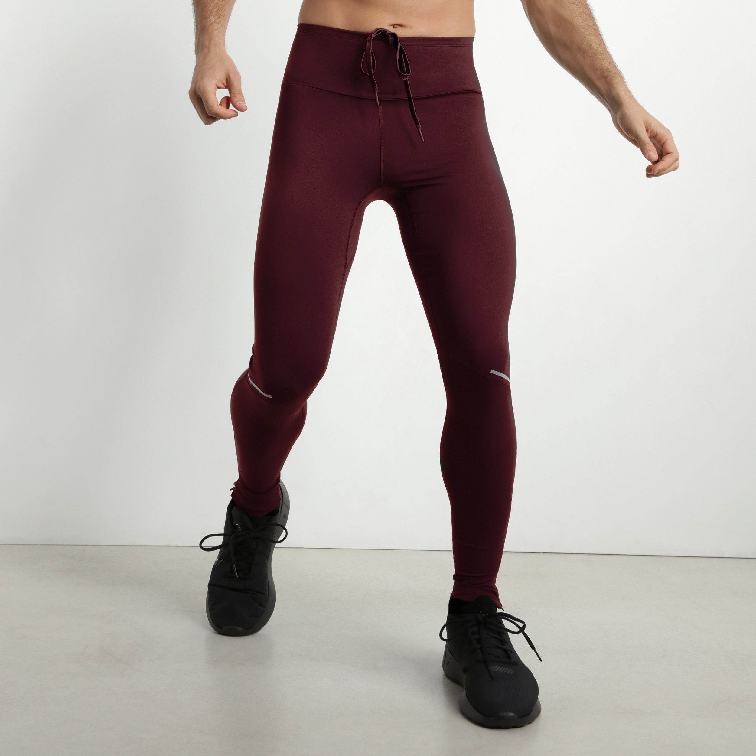 dim-move-legging-sport-homme-microfibre-bordeaux-ajustable image 1
