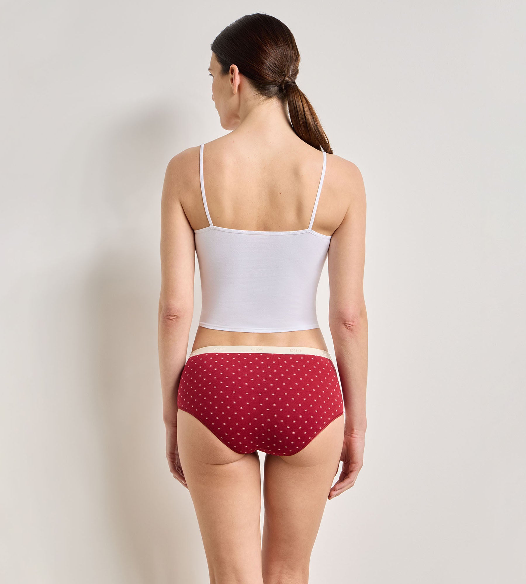 dim-les-pockets-lot-de-5-shortys-coton-neige-brune image 4