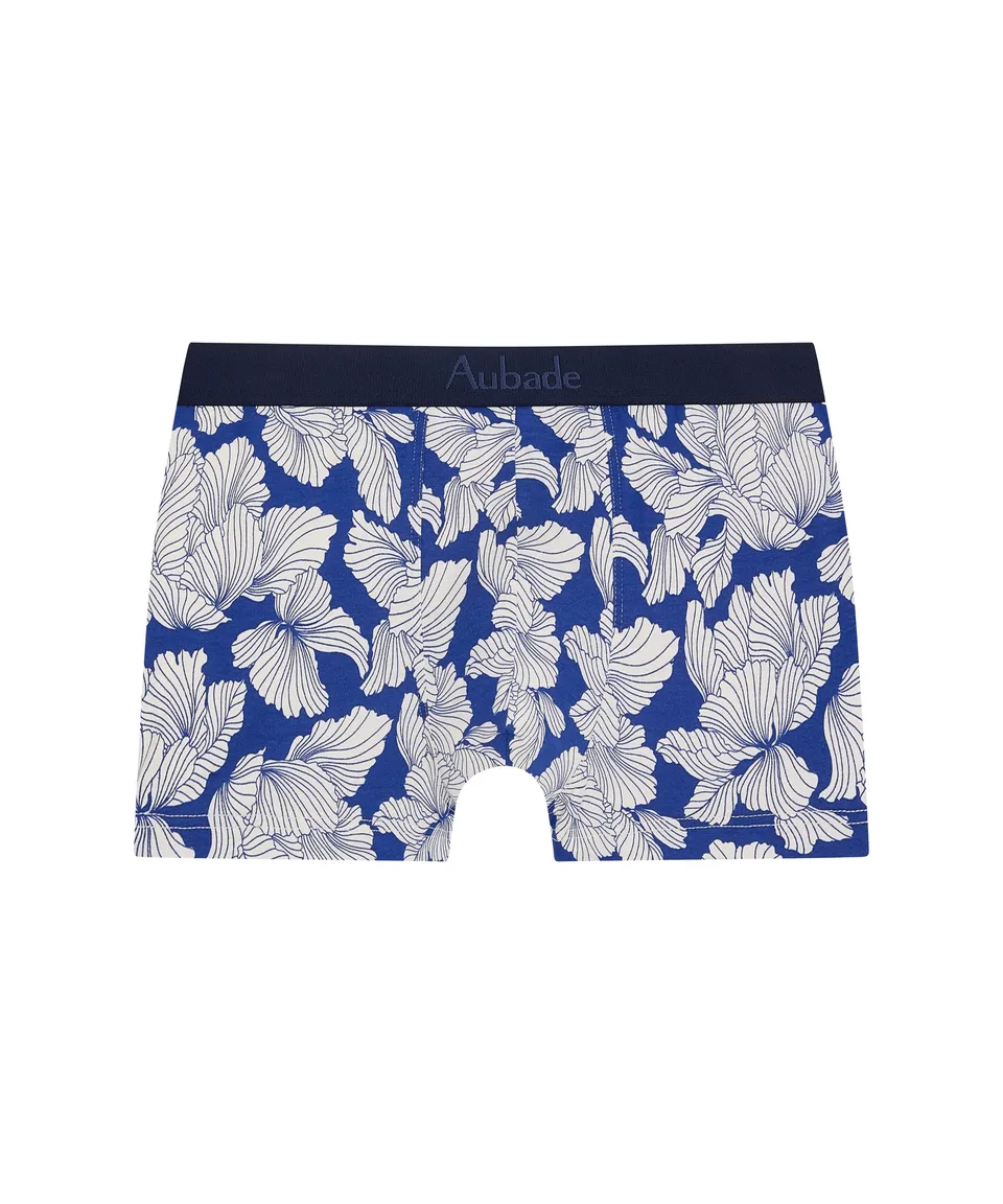 aubade-homme-boxer-trunk-ink-flower-marine image 1