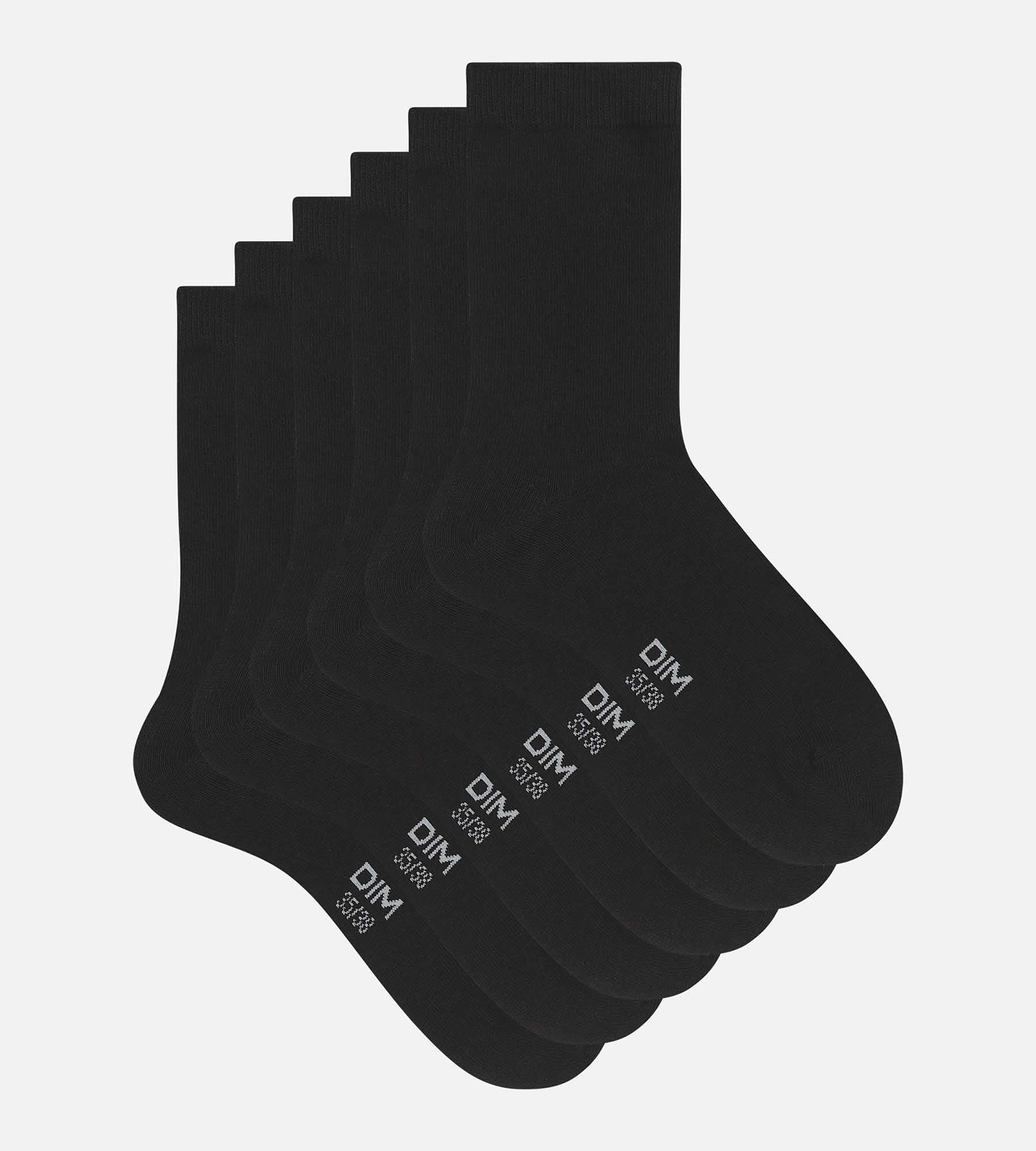 dim-coton-nice-price-lot-de-3-paires-chaussettes-femme-coton-noir image 2