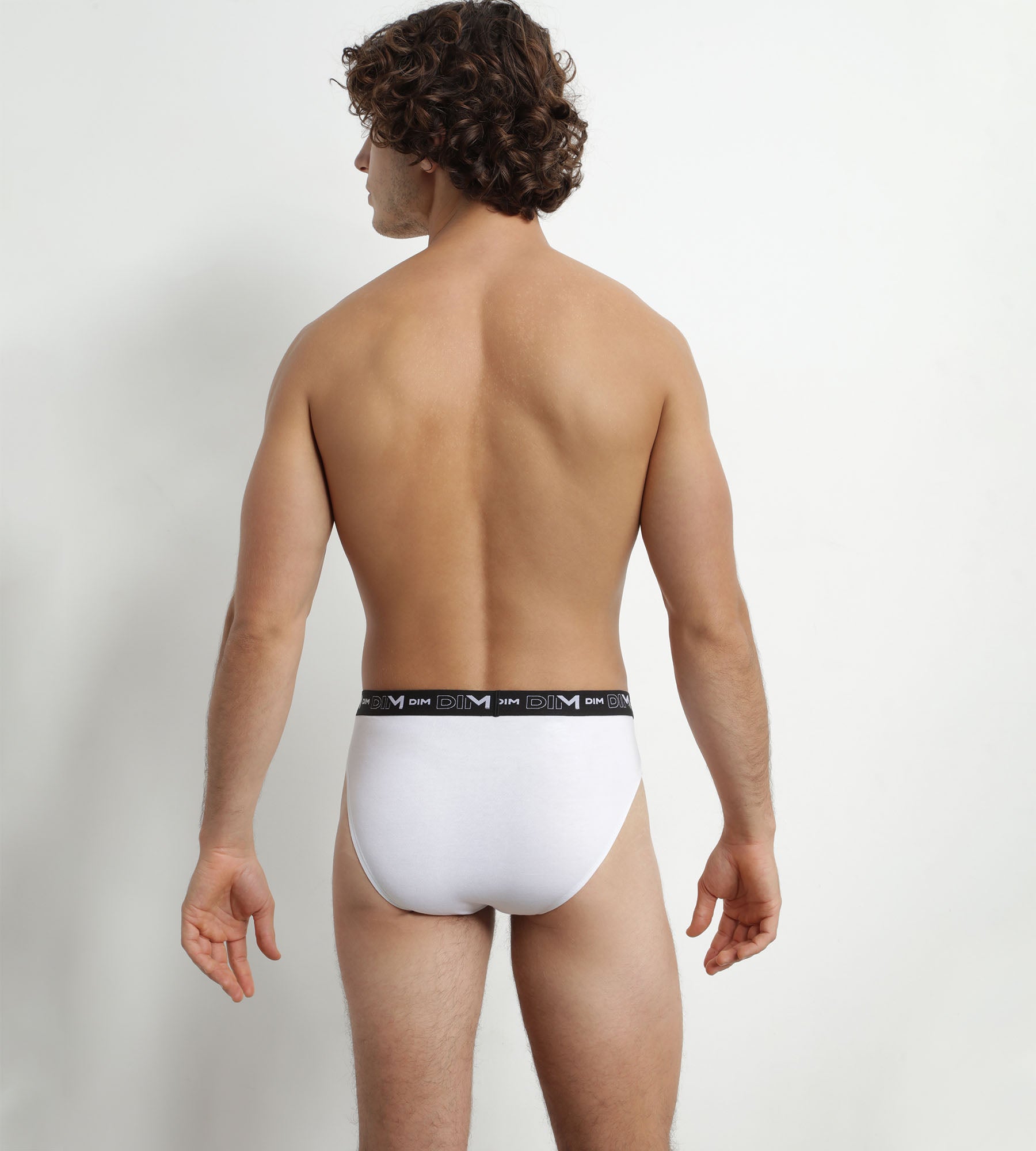 dim-coton-stretch-slip-homme-lot-de-2-blanc-gris-ceinture-contrast-e image 2
