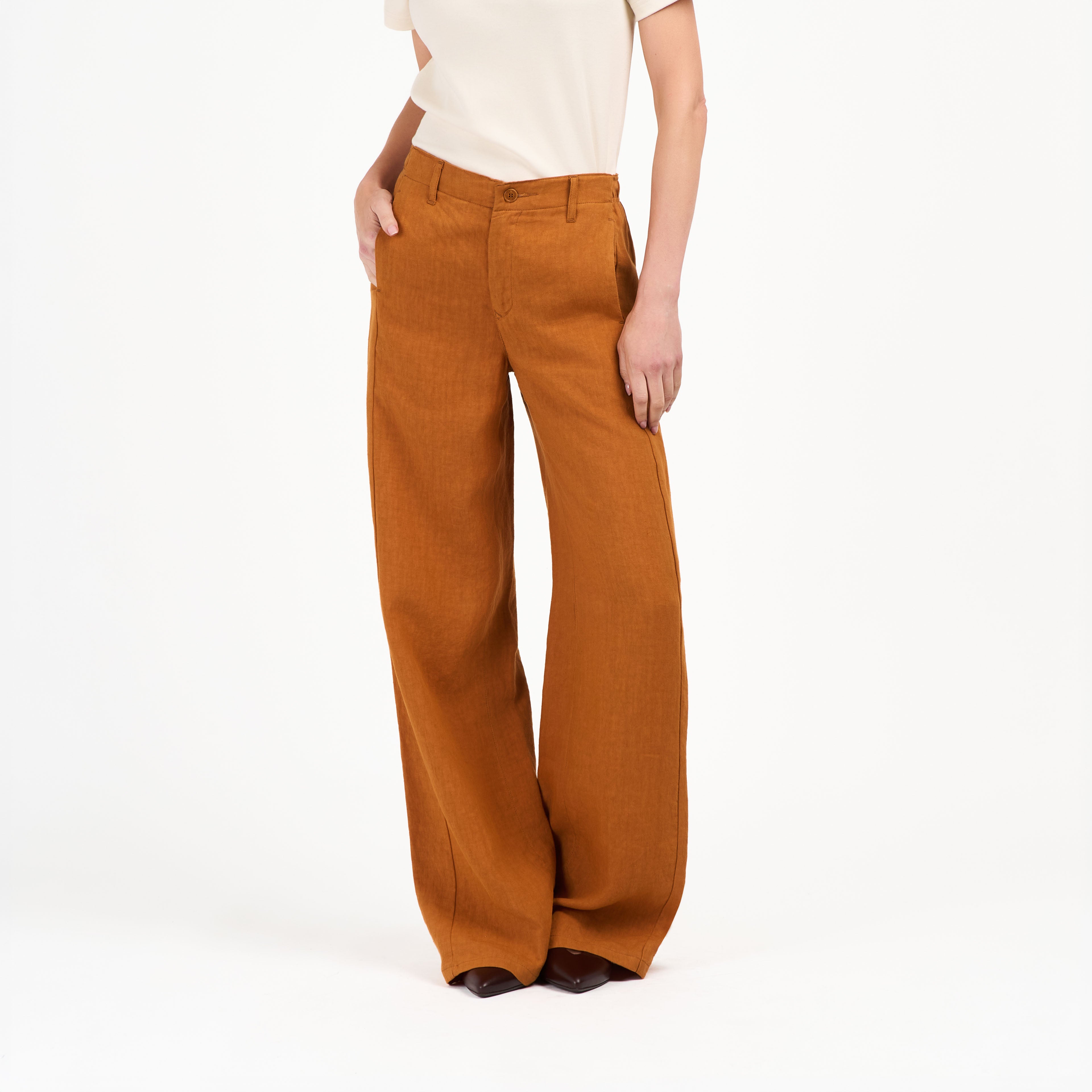 atelier-tuffery-pantalon-lise-femme-large-rouille-en-lin image 4
