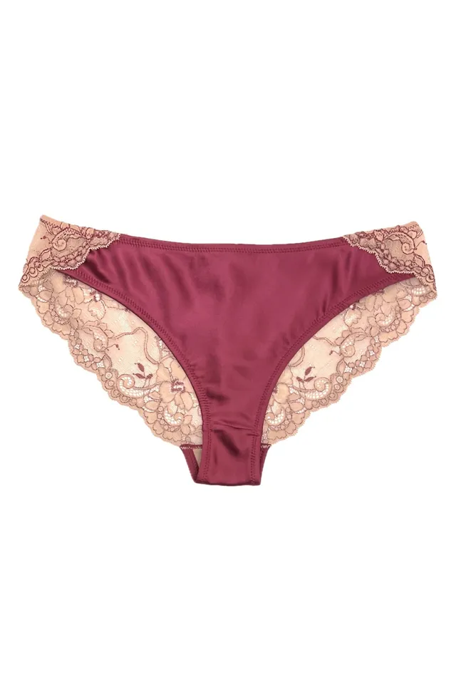 cadolle-culotte-eloise-dentelle-et-soie-cranberry image 1