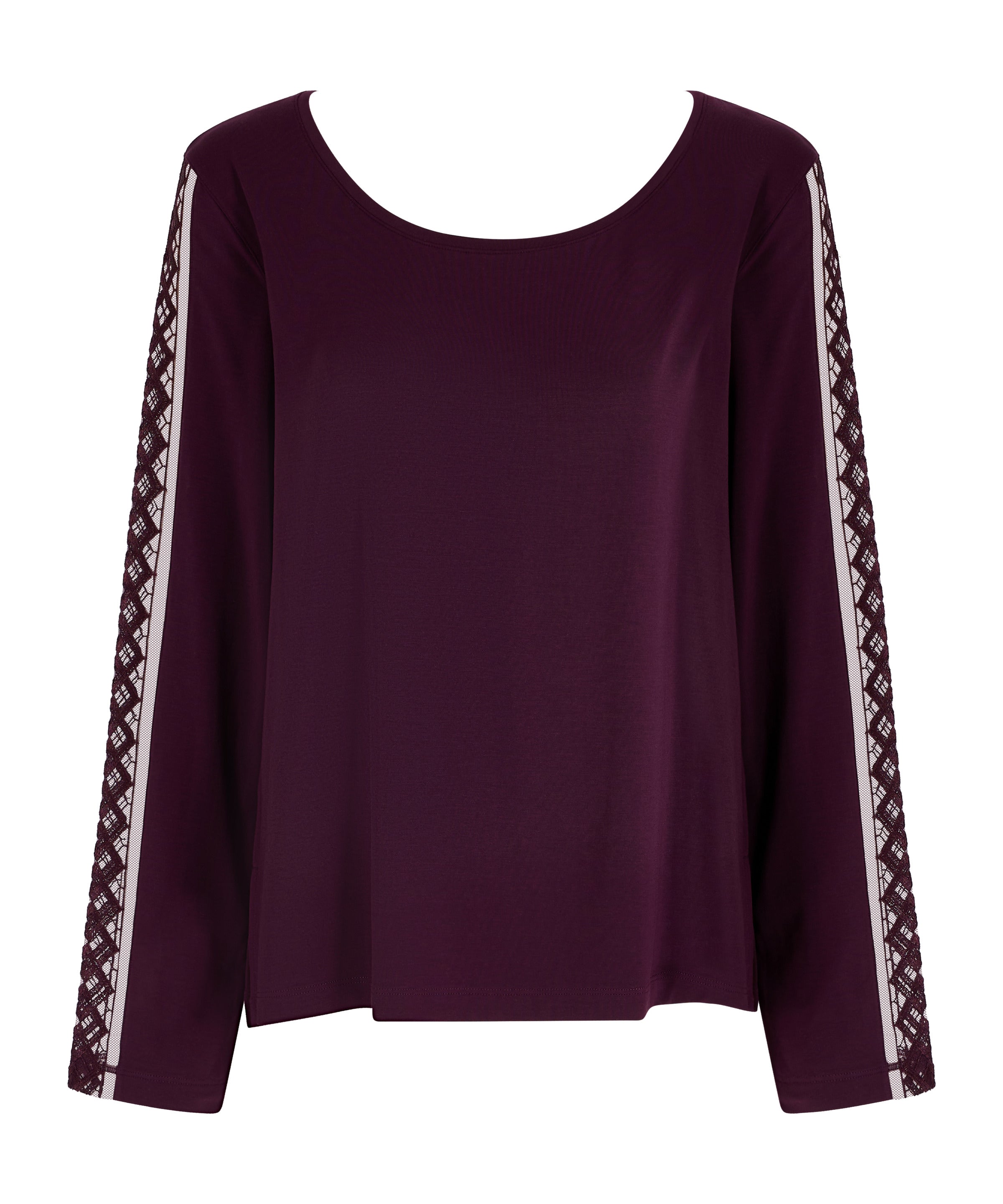 aubade-sweet-obsession-top-manches-longues-deep-berry-maille-modal-et-broderie image 6