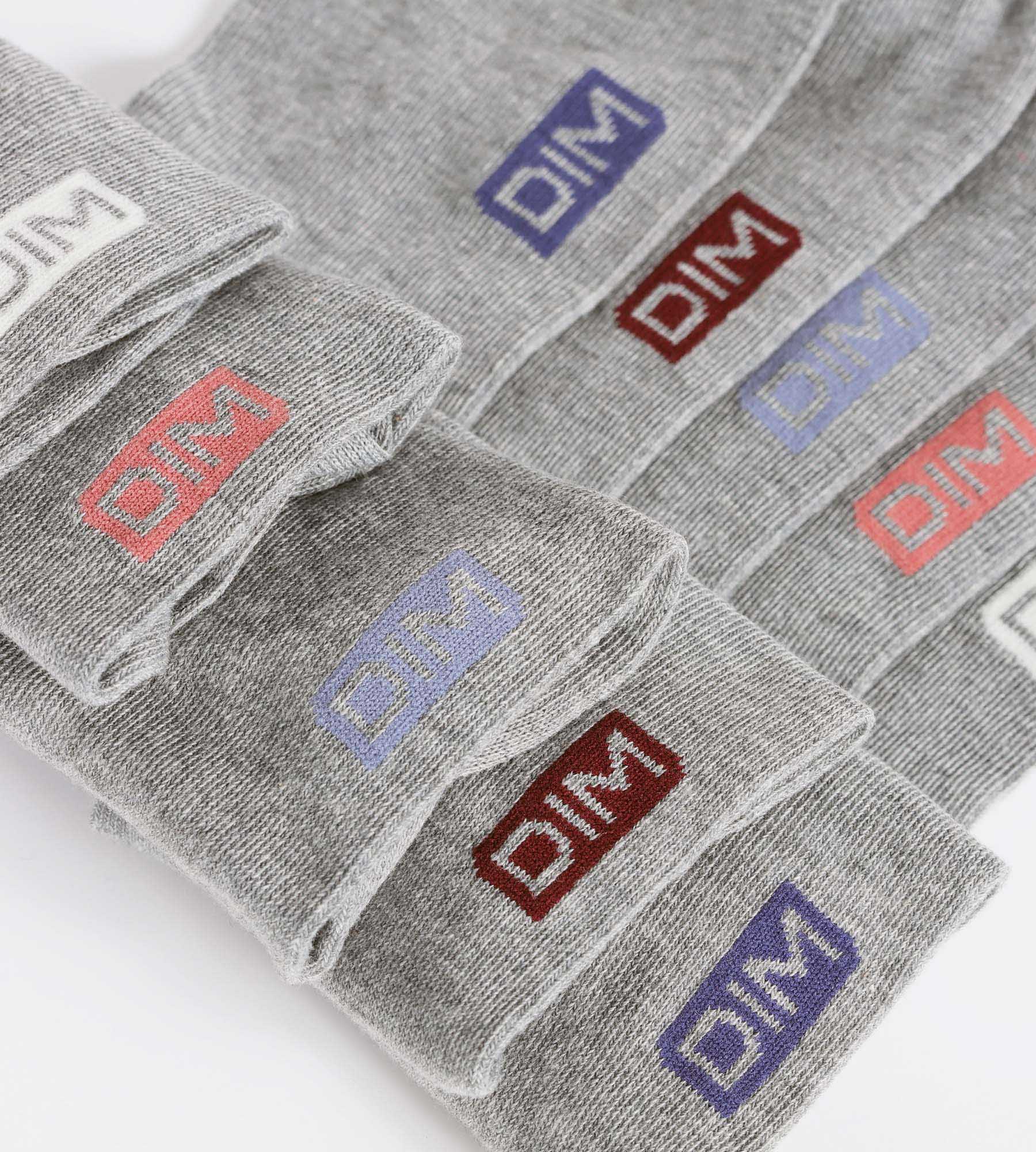 dim-ecodim-lot-de-5-socquettes-femme-coton-gris-clair-chin image 3