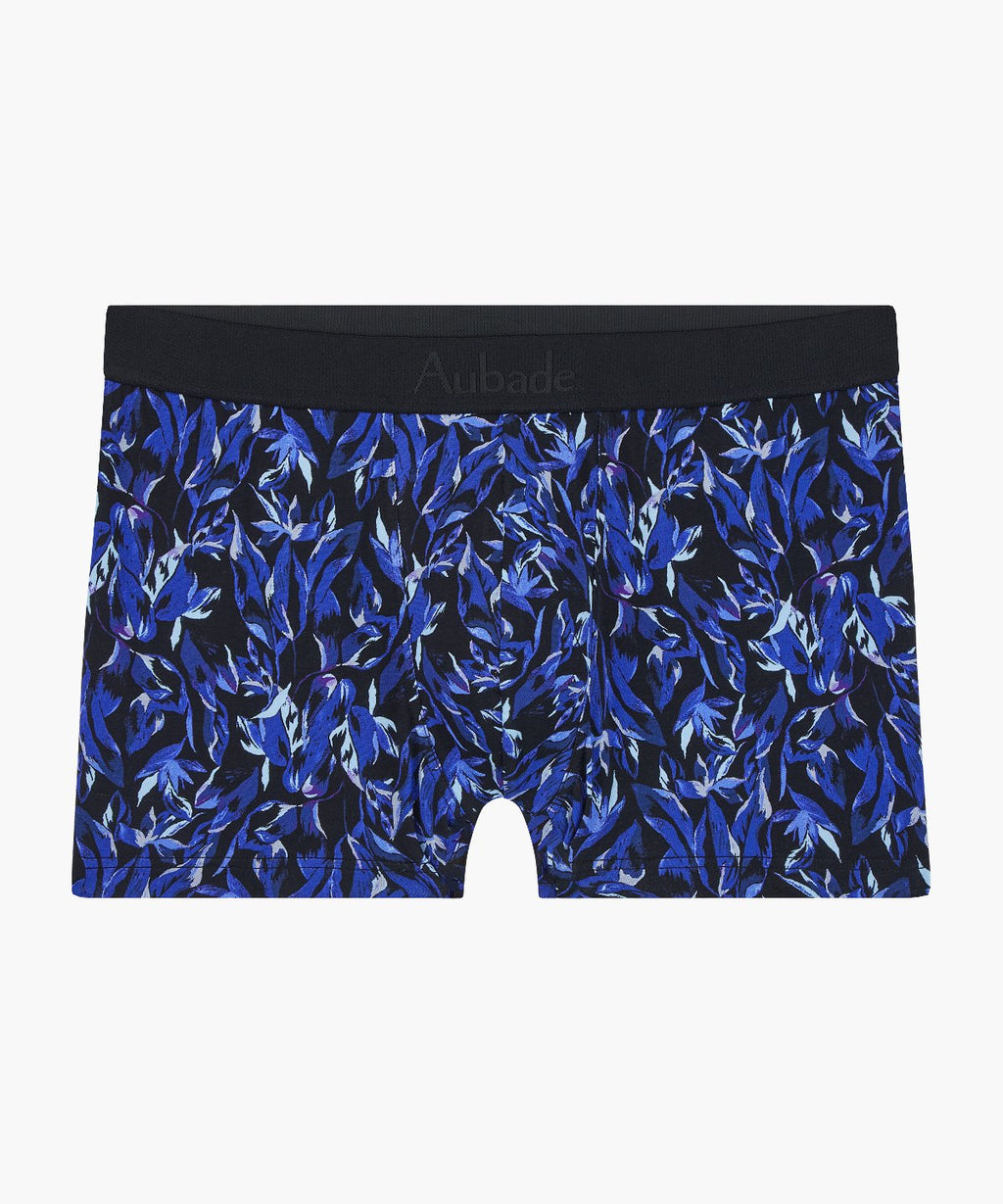 aubade-homme-boxer-fleur-bleue-coton-bio-gots-sans-coutures-lat-rales image 1