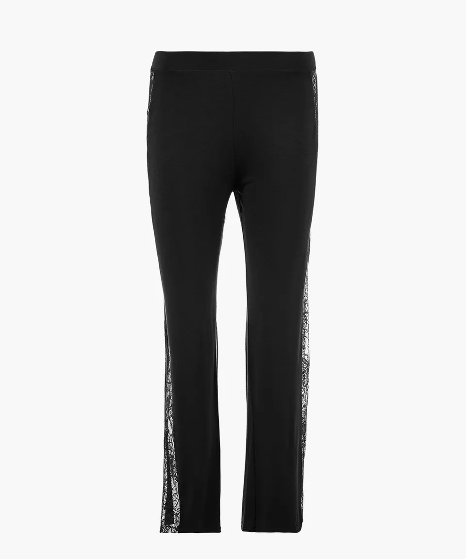 aubade-lazy-days-pantalon-fluide-soie-et-modal-noir image 1