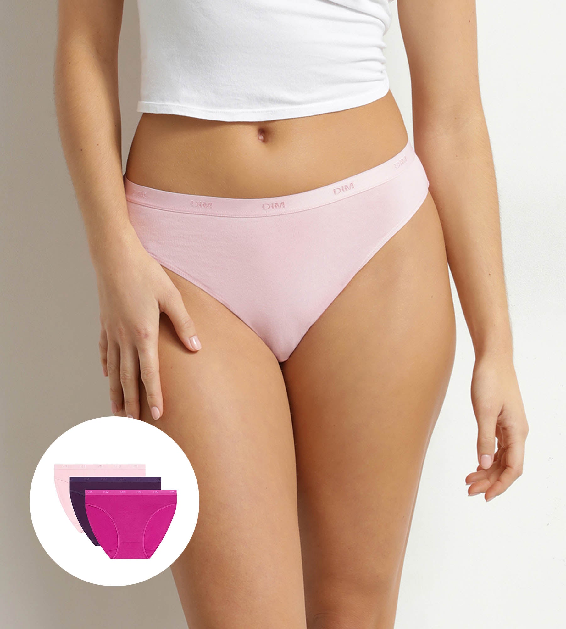 dim-les-pockets-lot-de-3-slips-femme-coton-stretch-message image 1