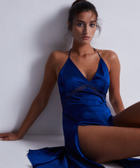 aubade-silk-desire-robe-longue-electric-blue image 5