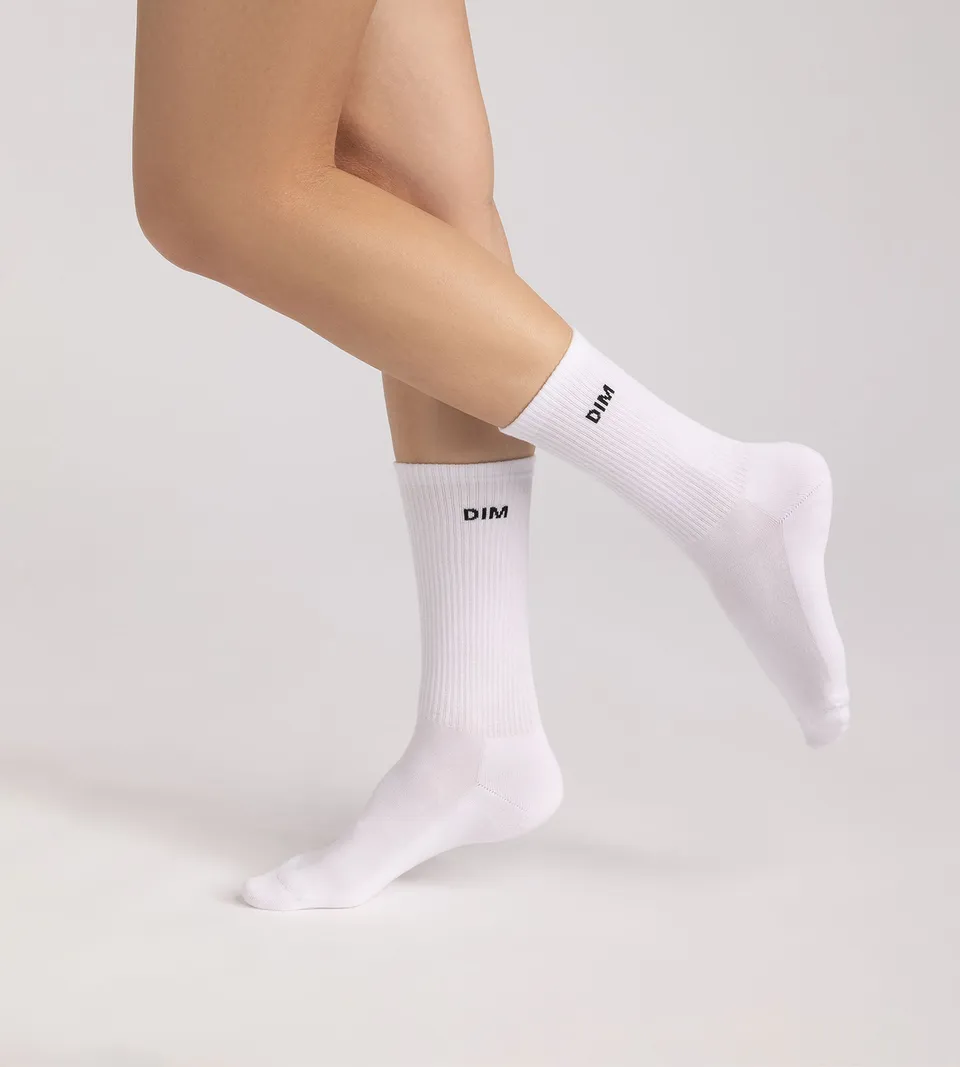 dim-original-lot-de-3-chaussettes-sport-femme-blanc image 1