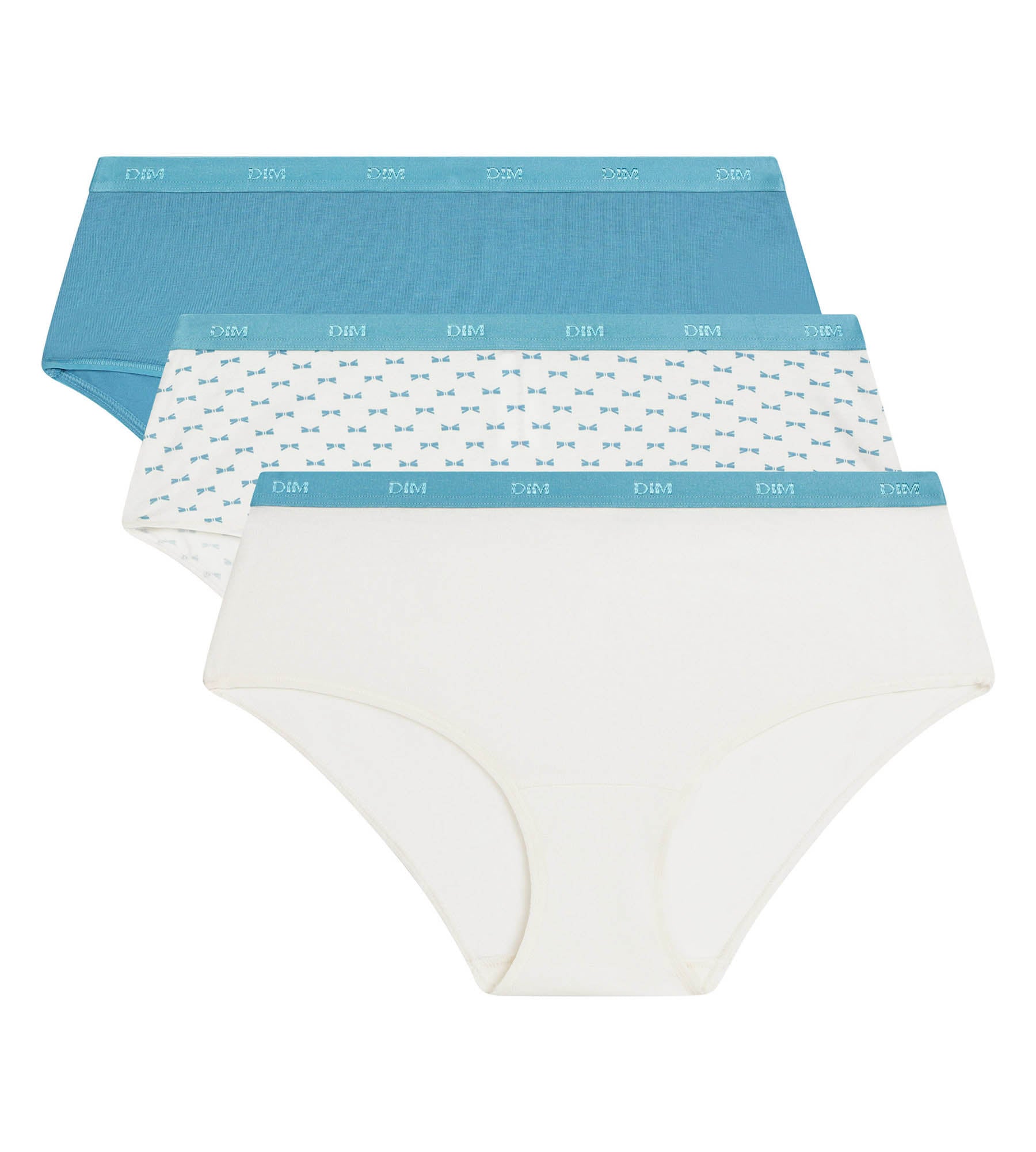 dim-les-pockets-boxers-femme-coton-stretch-n-ud-nacre-lot-de-3-blanc-nacr image 5
