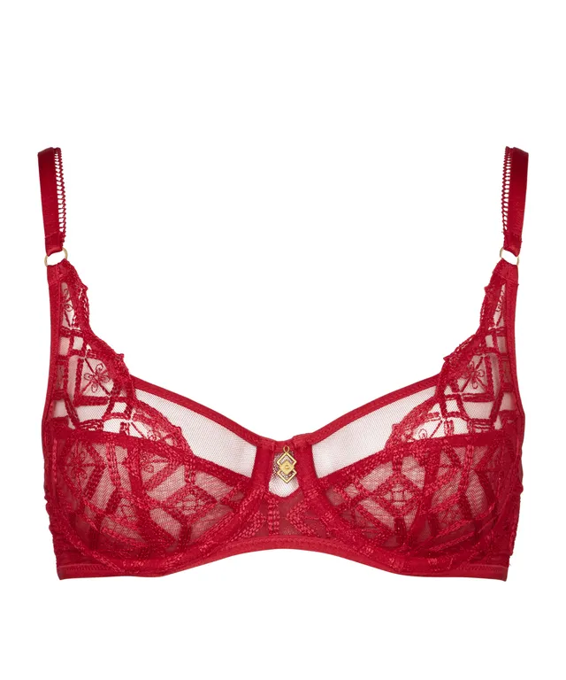 aubade-sense-of-illusion-soutien-gorge-embo-tant-foulard-red-berry image 1