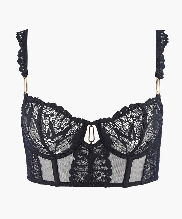 aubade-flowermania-soutien-gorge-bustier-noir image 1