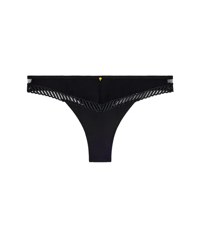 aubade-sheer-emotion-tanga-noir-tulle-transparent image 1