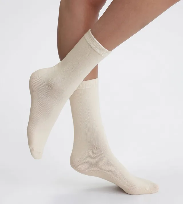 dim-thermo-polaire-lot-de-2-paires-de-mi-chaussettes-femme-cr-me image 1