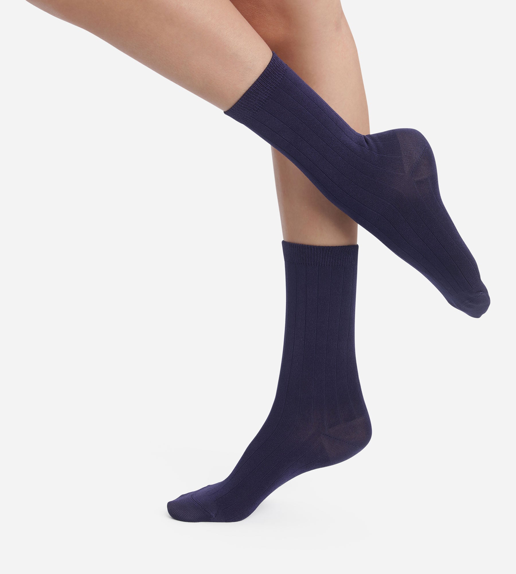 dim-mode-chaussettes-femme-c-tel-es-coton-satin-bleu image 1