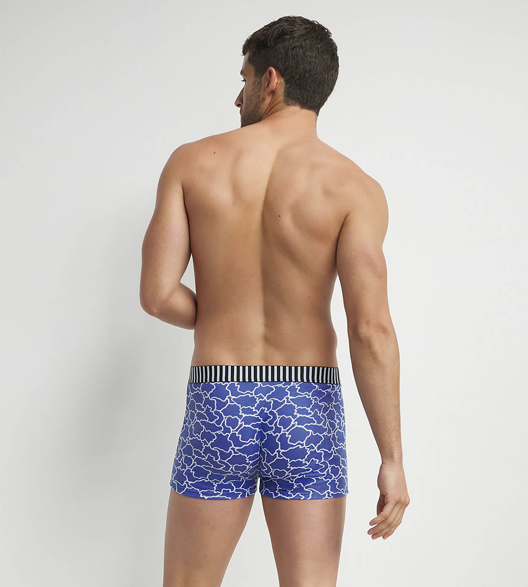 dim-vibes-lot-de-3-boxers-homme-coton-stretch-nuages-bleu-noir image 2