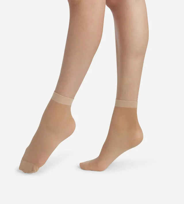 dim-clat-ultra-resist-lot-2-paires-socquettes-voile-20d-beige-clat image 1