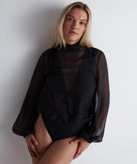 aubade-les-bodys-by-aubade-body-manches-longues-black image 5