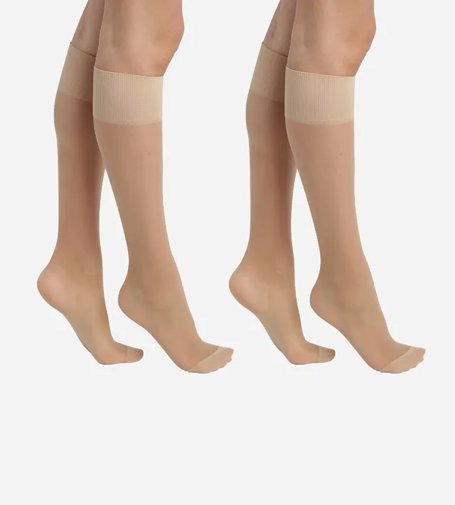 dim-ultra-resist-lot-de-2-paires-de-mi-bas-voile-lycra-beige-clat-20d image 1