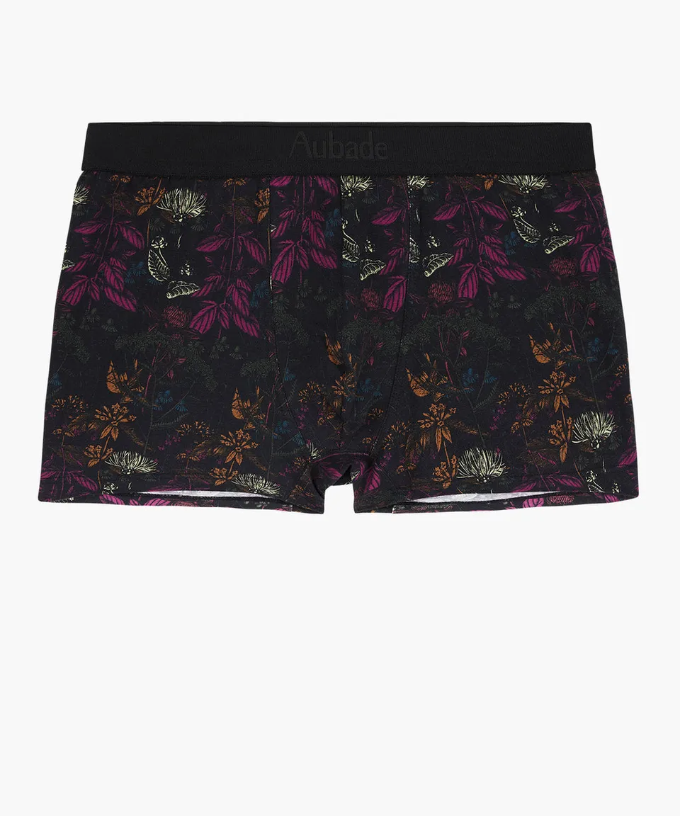 aubade-homme-boxer-fleurs-magiques-noir image 1