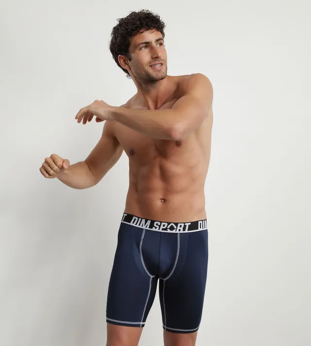 dim-sport-thermor-gulateur-lot-de-2-boxers-longs-microfibre-gris-noir-homme image 1