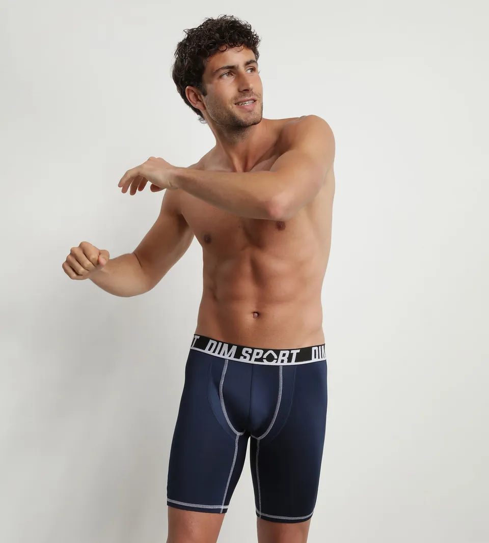 dim-sport-thermor-gulateur-lot-de-2-boxers-longs-microfibre-gris-noir-homme image 1