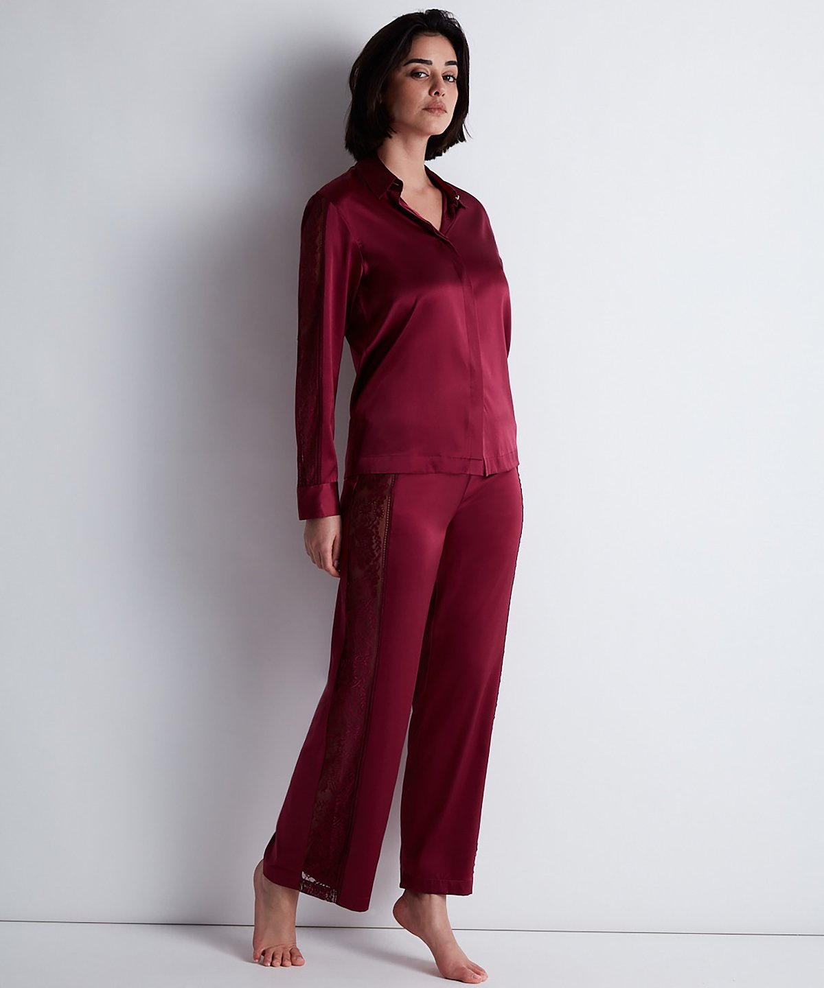 aubade-midnight-whisper-chemisier-en-soie-crimson-red image 7