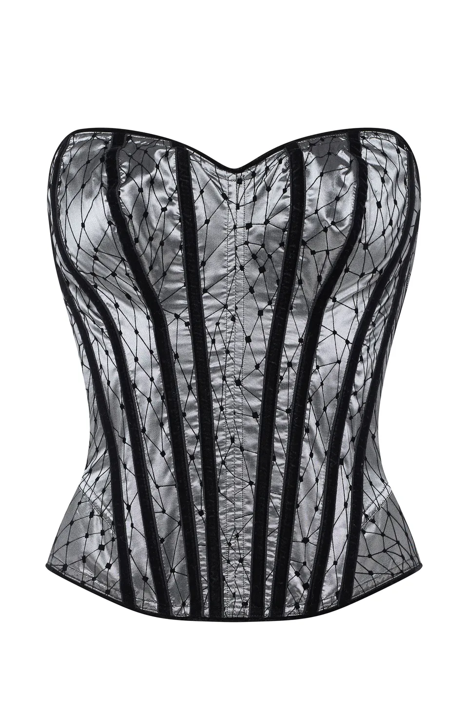 cadolle-corset-malia-gris-floqu-velours-noir image 1