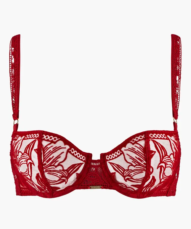 aubade-c-ur-corps-soutien-gorge-corbeille-armatures-rouge-rebelle image 1