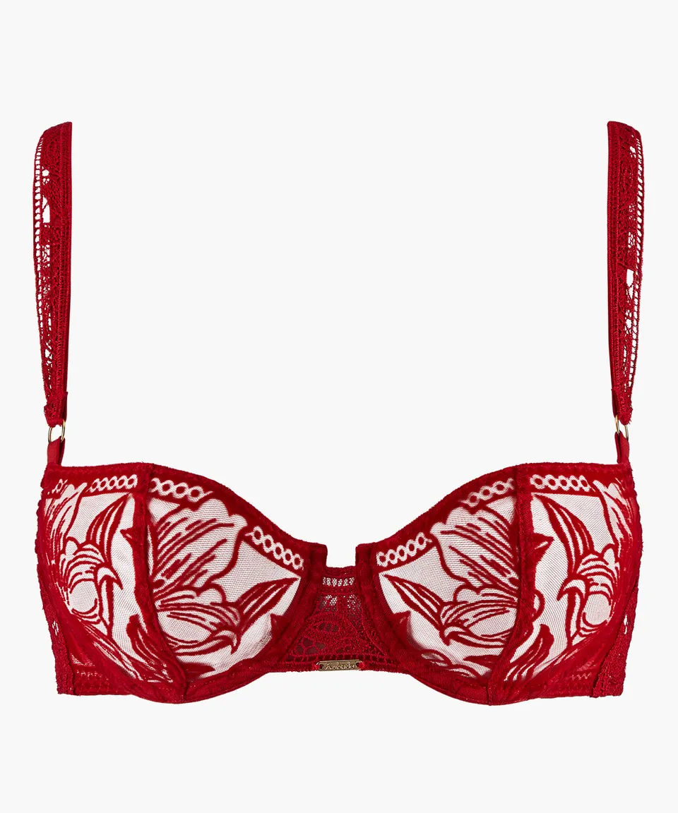 aubade-c-ur-corps-soutien-gorge-corbeille-armatures-rouge-rebelle image 1
