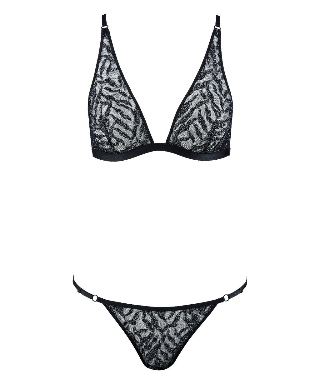aubade-moonlight-shadow-ensemble-bralette-slip-noir-argent image 1