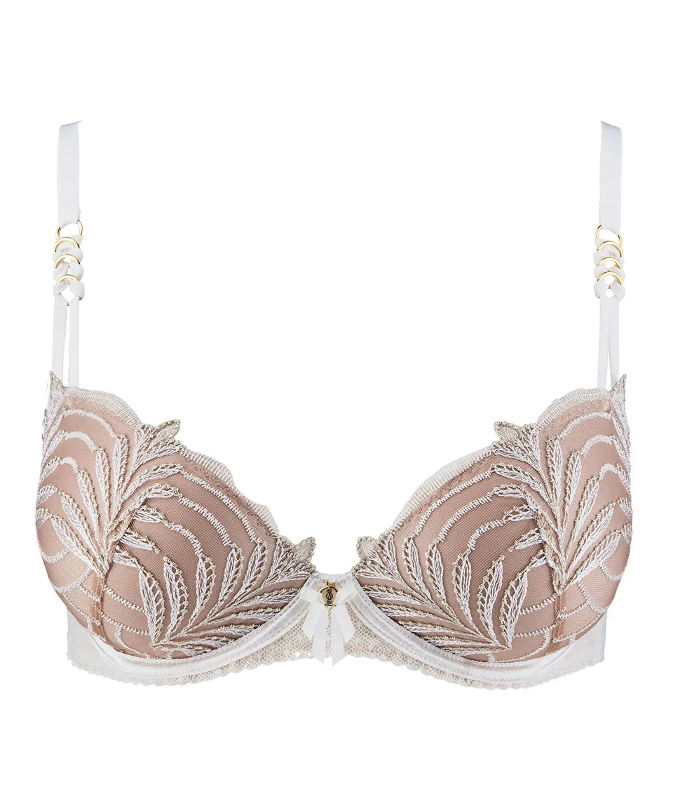aubade-hypnolove-soutien-gorge-push-up-coques-gold-feather image 1