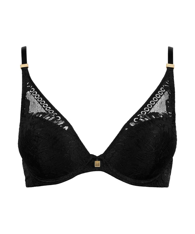 aubade-love-soul-soutien-gorge-plunge-foulard-black-dentelle-florale-et-coques-p image 1