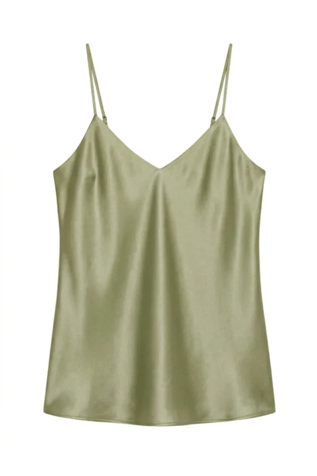 cadolle-top-en-soie-vert-fines-bretelles-top image 1