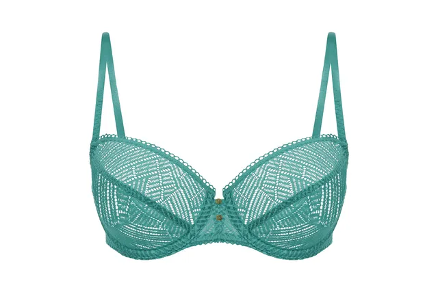 darjeeling-gloria-soutien-gorge-corbeille-dentelle-graphique-femme-vert-95g image 1