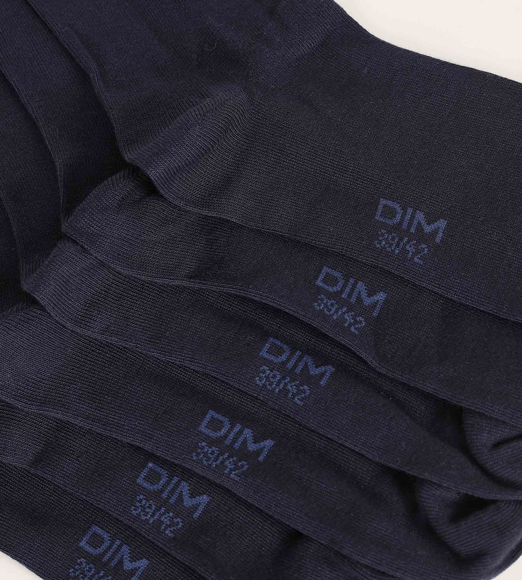 dim-coton-confort-lot-de-3-paires-chaussettes-homme-bleu-marine image 3