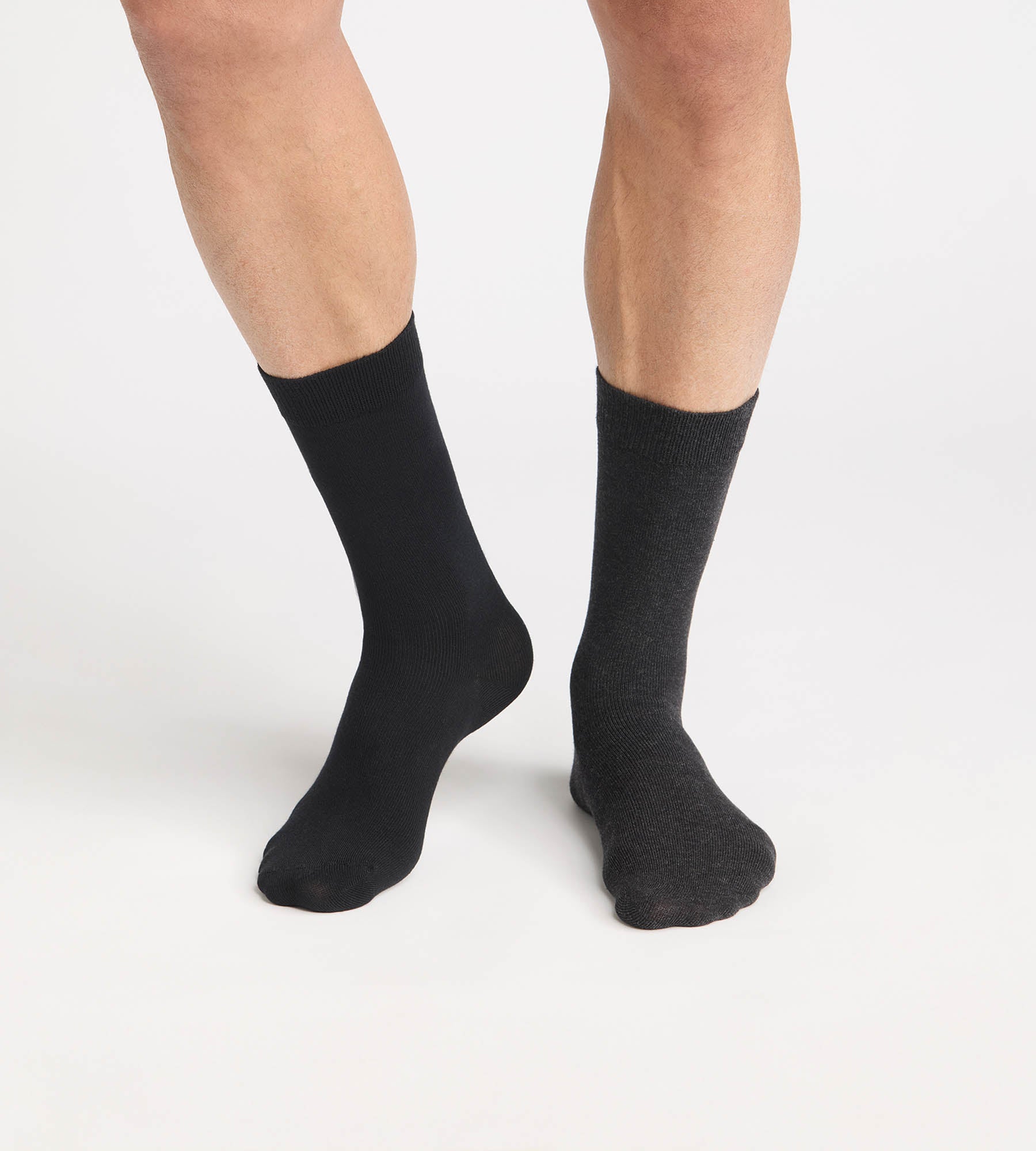 dim-thermo-lot-de-2-chaussettes-homme-coton-gris-anthracite image 1
