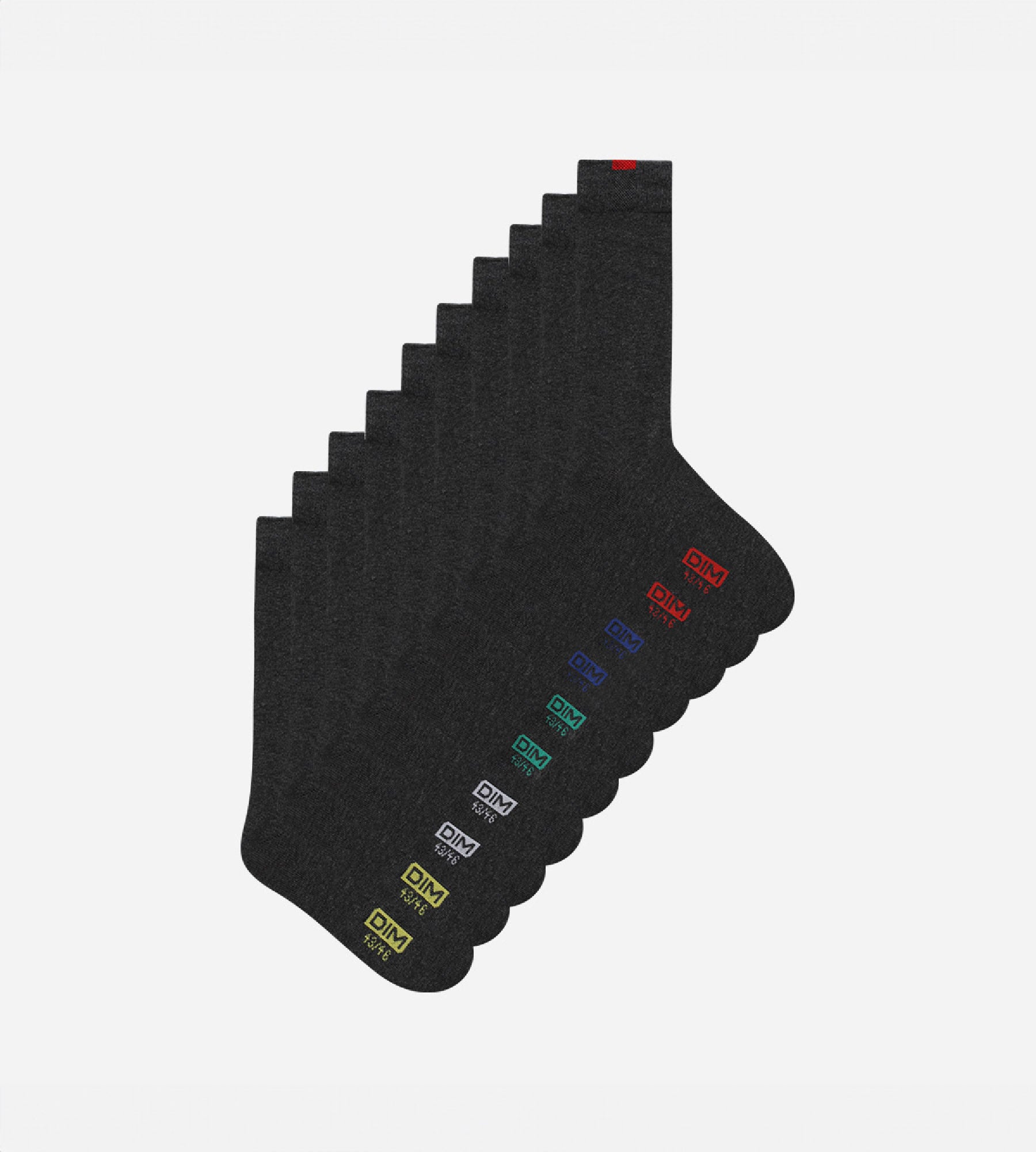 dim-ecodim-lot-de-5-paires-chaussettes-homme-grises-mi-mollet image 2