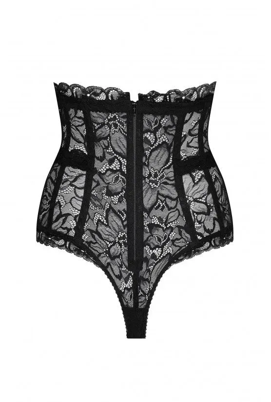 cadolle-carmen-culotte-corset-dentelle-noire-taille-haute image 1