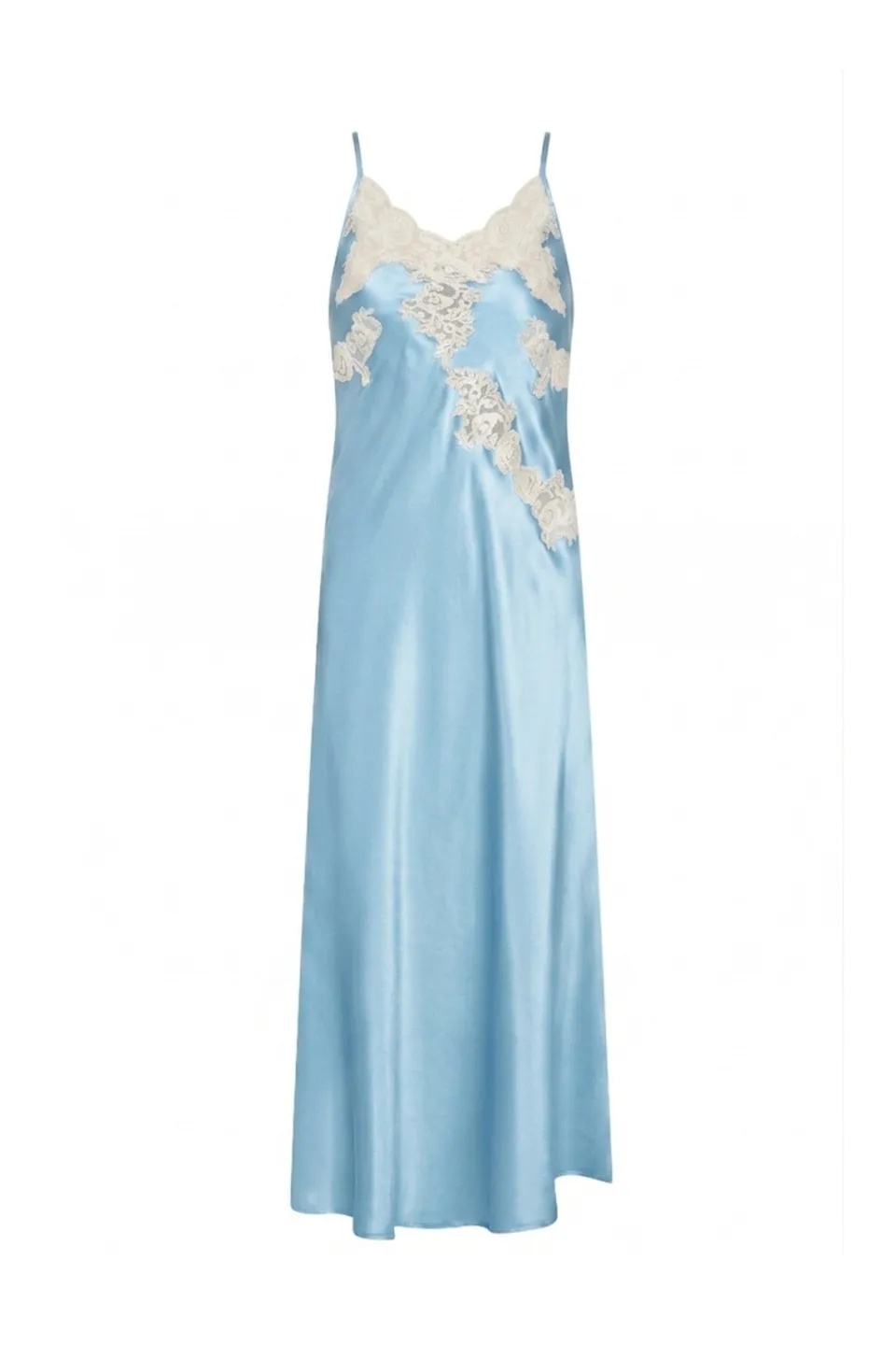 cadolle-eloise-chemise-de-nuit-soie-bleu-ciel-dentelle image 1