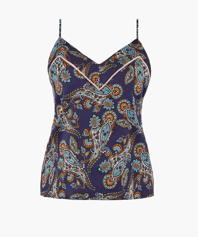 aubade-silk-by-night-top-fines-bretelles-blue-cachemire image 1