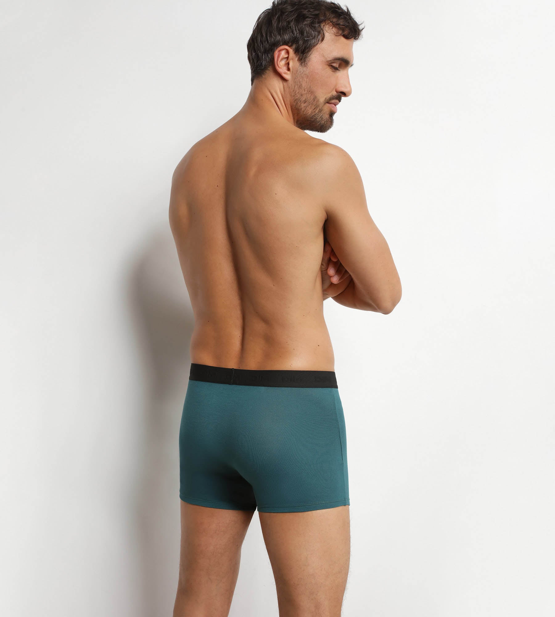 dim-smart-boxer-homme-en-coton-modal-piqu-bleu-m-diterran-e image 2