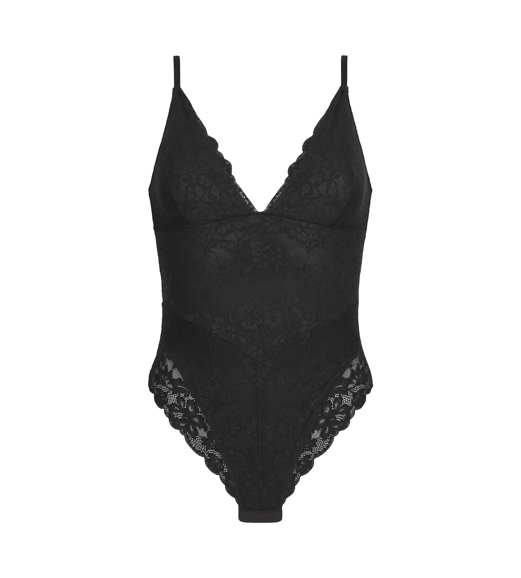 dim-silhouette-elegance-body-string-sculptant-dentelle-microfibre-noir image 3