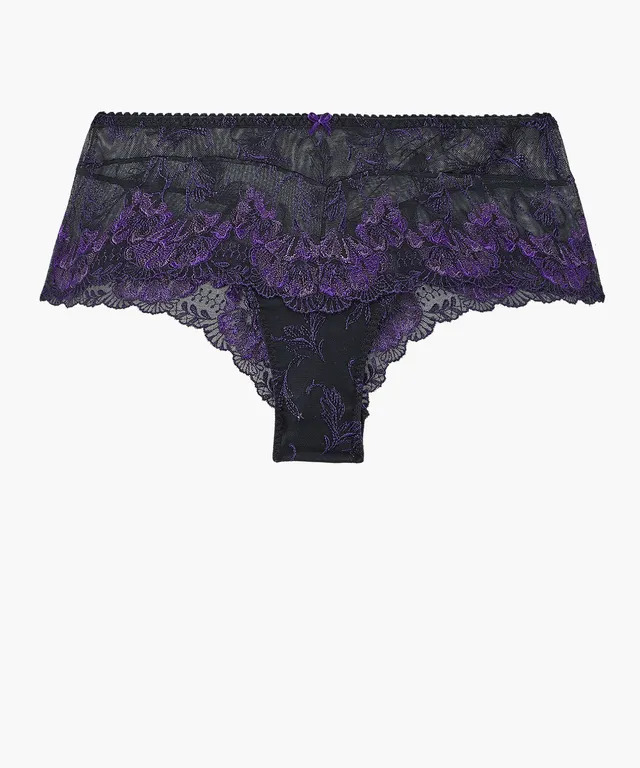 aubade-fleur-de-toi-shorty-dark-orchid-shorty-brod-avec-fil-lurex-violet image 1