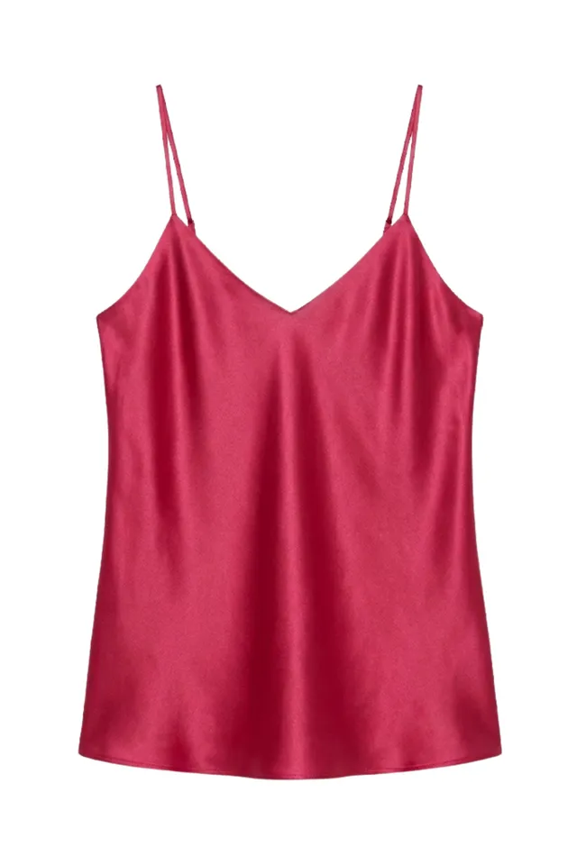cadolle-top-soie-rose-framboise-fines-bretelles image 1