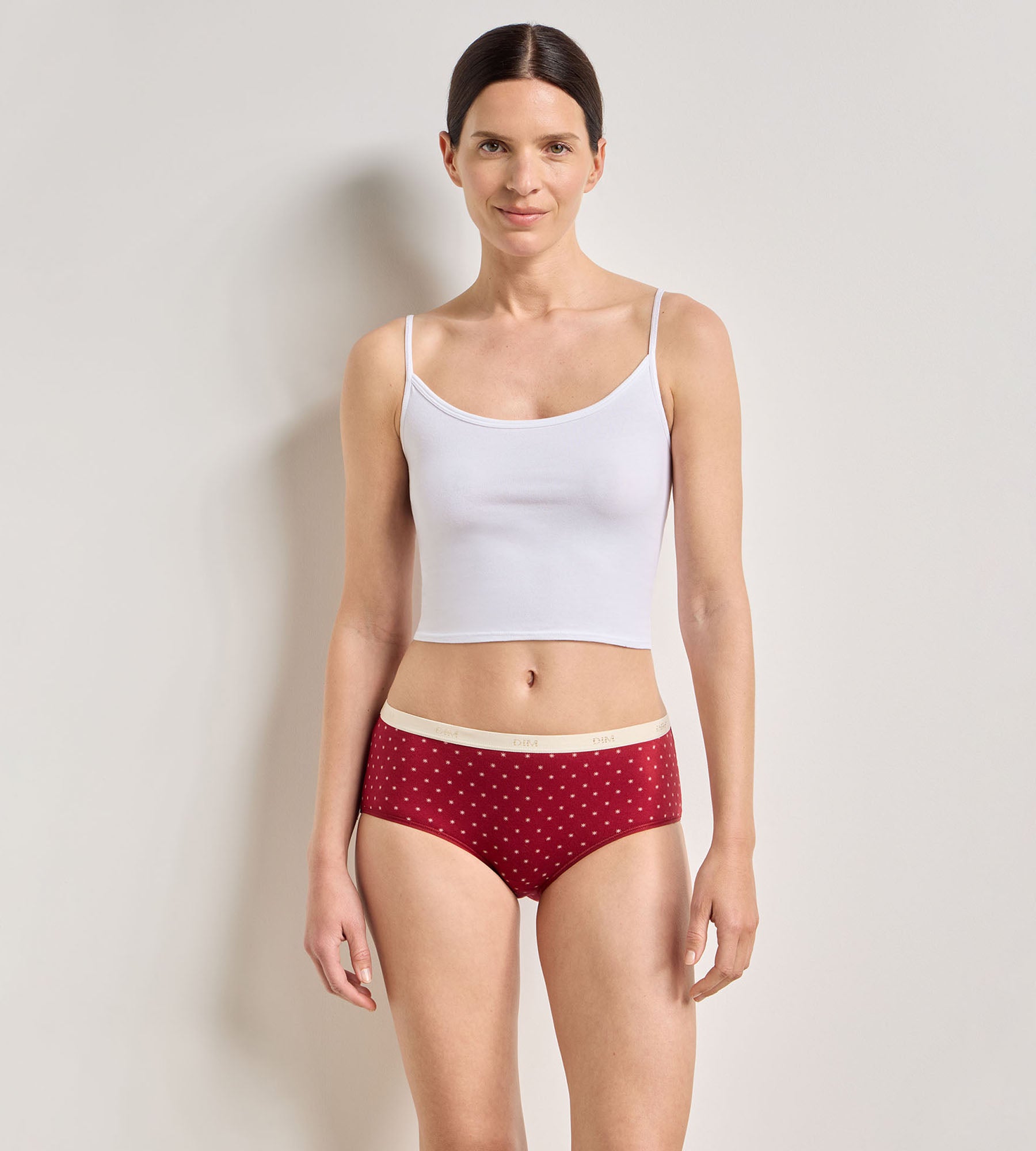 dim-les-pockets-lot-de-5-shortys-coton-neige-brune image 3