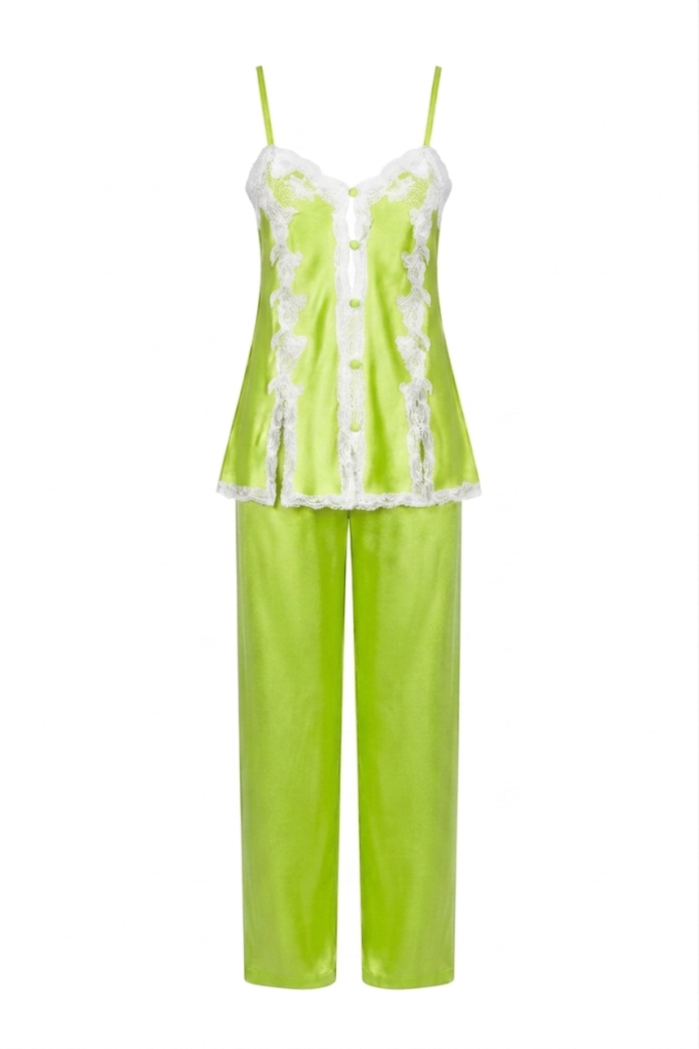 cadolle-pyjama-en-soie-vert-pomme image 1